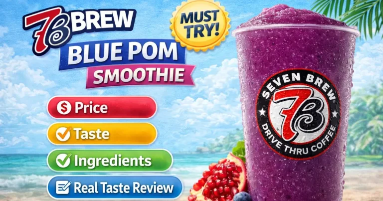 Blue Pom smoothie at 7 brew